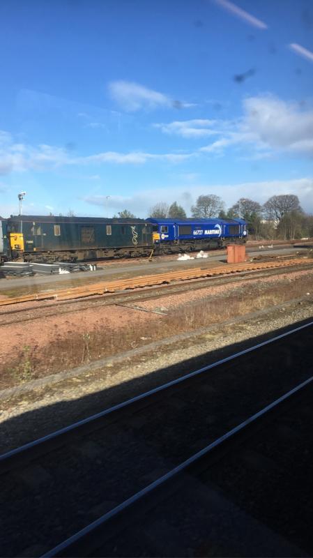 66727 & 73966: The locos are shunting the empty stock in Inverness yard yesterday 18/3/20 Photo of 66727 & 73966
