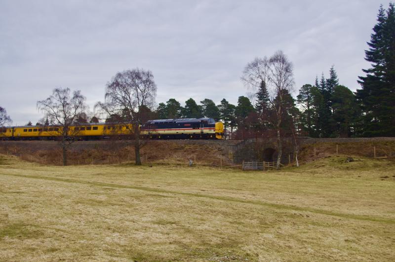 37419: 37419 trails 37403 on a northbound test train near Carrbridge. 21Mar20. Photo of 37419
