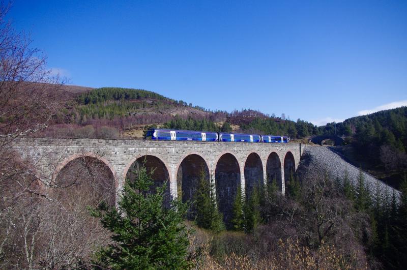 170434: 170434 crosses Slochd viaduct. 17Mar20. Photo of 170434