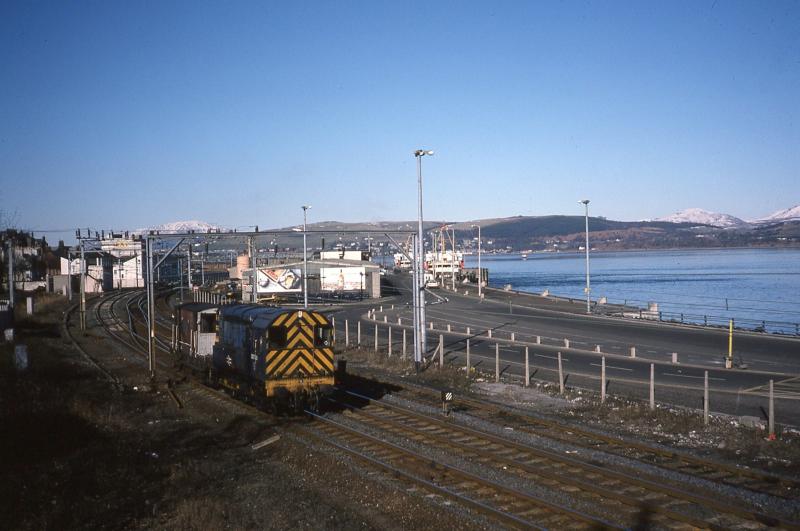 Class 08 at Gourock: A class 08 at Gourock on 17 February 1978, apparently based there. Photo of Class 08 at Gourock