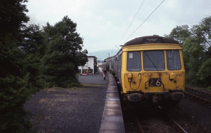 303045 at Balloch Pier: 303045 at Balloch Pier, 6 August 1978. The last trains to serve the station ran on 28 September 1986. Photo of 303045 at Balloch Pier