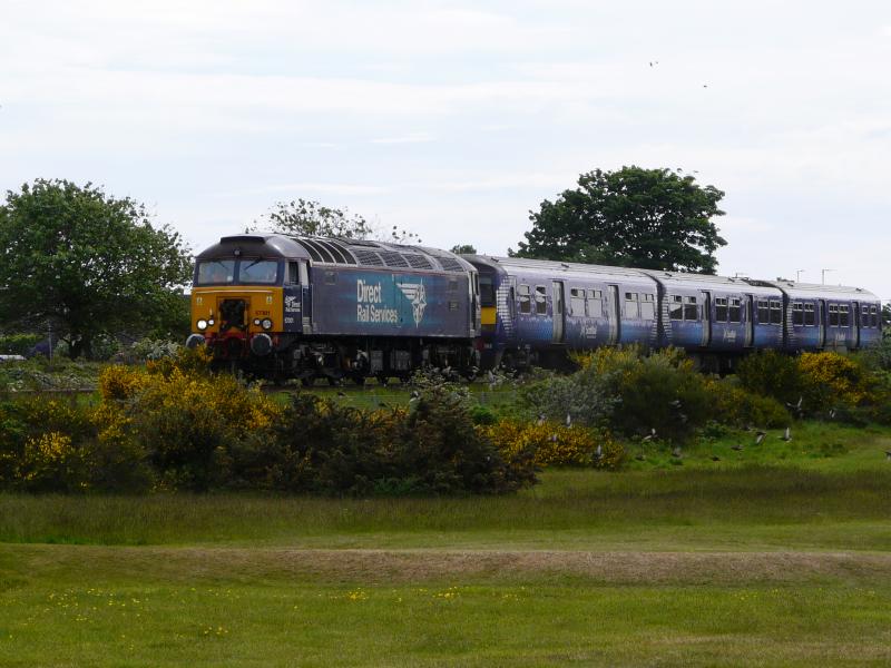 Photo of 320302 being towed to Kilmarnock by 57301 on 25 May 2020