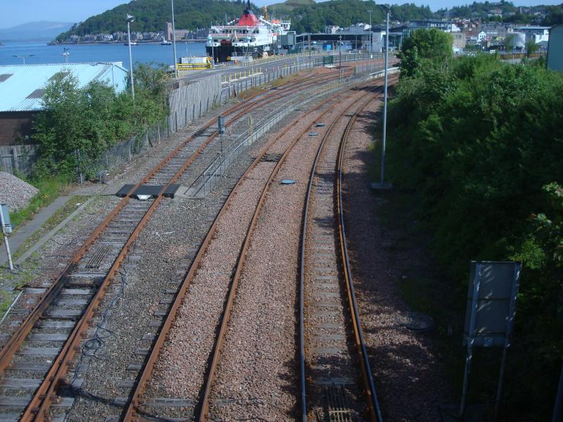 Approach to Oban Station - Check Rail: Shows the Photo of Approach to Oban Station - Check Rail