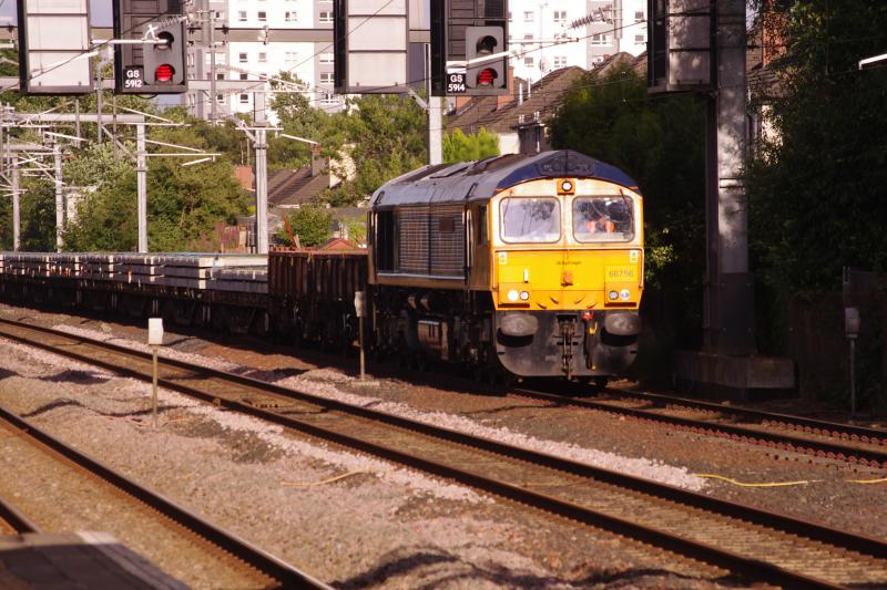 GBRf 66756 Hillington East 18/07/20: Operating 6K08 from Carlisle New Yard to Paisley Gilmour Street, GBRF 66756 approaches Hillington East Photo of GBRf 66756 Hillington East 18/07/20