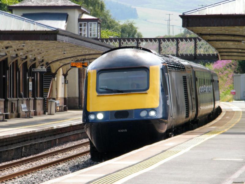 43015 @ Gleneagles - 31 July 2020: Express, 1A67, from Glasgow Queen St to Aberdeen, thundering north, through Gleneagles Photo of 43015 @ Gleneagles - 31 July 2020