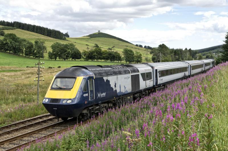 43140 AND 43030 BETWEEN INSCH AND WARDHOUSE 8.8.20.jpg: 13.42 ABERDEEN-INVERNESS.
CLICKETY-CLACK RAIL AND TELEGRAPH POLES---HARD TO FIND THESE TOGETHER IN SCOTLAND IN 2020. Photo of 43140 AND 43030 BETWEEN INSCH AND WARDHOUSE 8.8.20.jpg