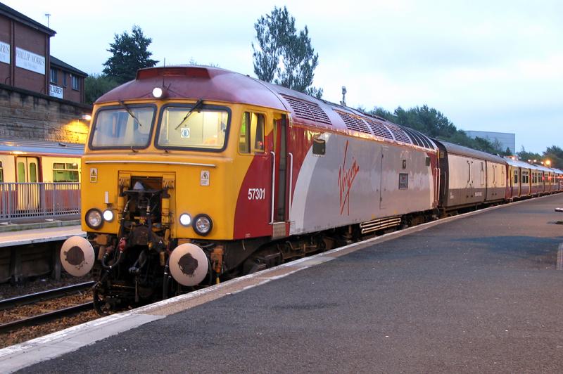 57301 5N04 22 Sept 08 : A pause at Springburn with the first GBRf operated EMU from Shields to St Rollox on 22 Sept 2008 Photo of 57301 5N04 22 Sept 08
