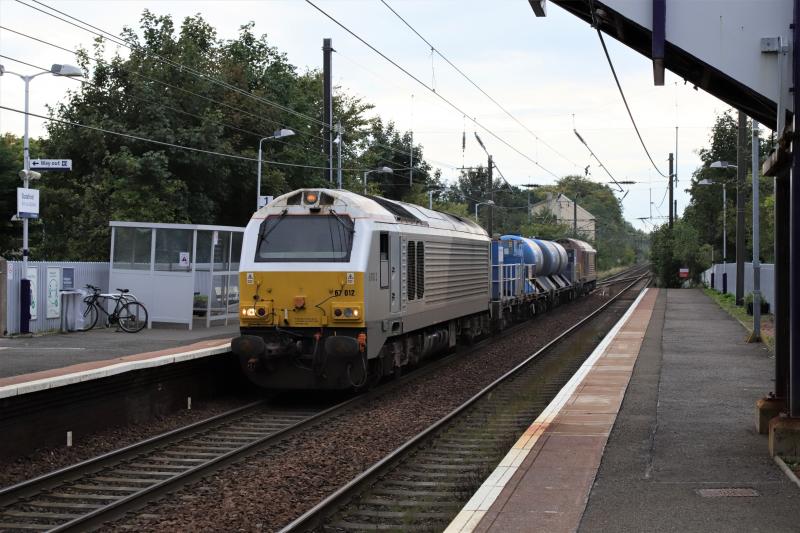 3S93: 67012 + 67020 on 3S93 12.55 Shettleston Loop to Slateford Depot at Slateford before the Train gets covered in dirt on 15/09/2020 Photo of 3S93
