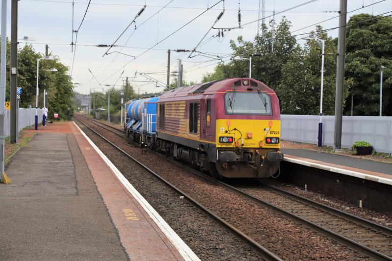 3S93: 67020 + 67012 on 3S93 12.55 Shettleston Loop to Slateford Depot at Slateford before the Train gets covered in dirt on 15/09/2020 Photo of 3S93