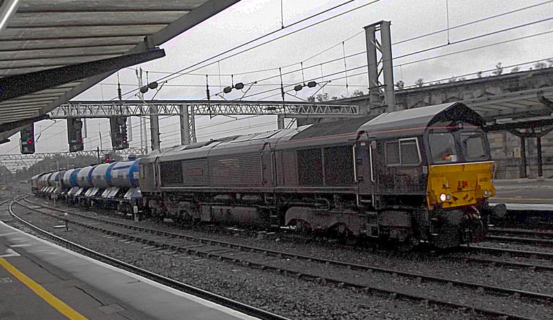 66301 at Carlisle: DRS 66301 arrives at Carlisle with the RHTT on 3rd October 2020. Classmate 66430 is on the rear. Photo of 66301 at Carlisle