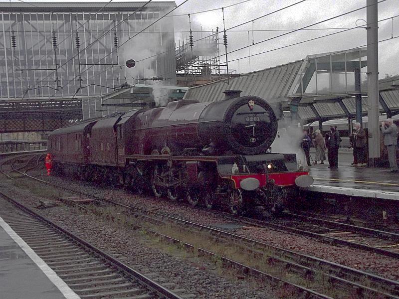6201 at Carlisle: LMS 6201 Princess Elizabeth arrives at Carlisle with 1Z62 a Lunch Charter from Preston via Shap on 3rd October 2020. Photo of 6201 at Carlisle