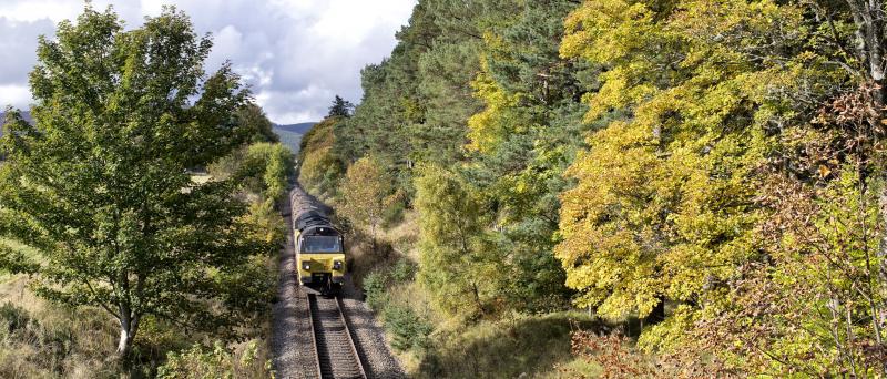 70810 CLAY EMPTIES LEITH HALL 14.10.20.jpg: PASSING THRO' THE GR0UNDS OF LEITH HALL HEADING FOR KENNETHMONT. Photo of 70810 CLAY EMPTIES LEITH HALL 14.10.20.jpg