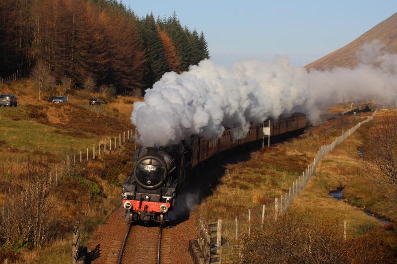Staniers west of Tyndrum.: LMS Stanier Class 5 Photo of Staniers west of Tyndrum.