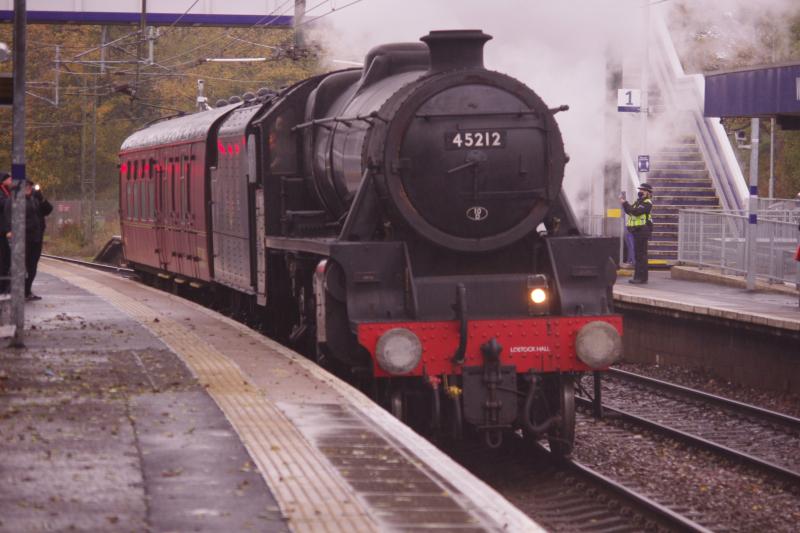 5Z27 45212 25Oct20: Passing through Westerton, WCRC Black 5 45212 plus support coach returning to Carnforth following the end of the Photo of 5Z27 45212 25Oct20
