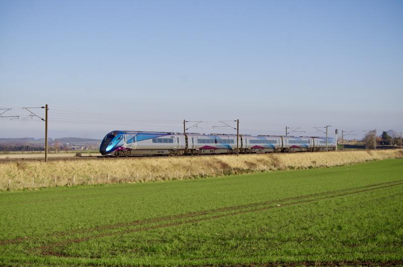 802214: 802214 passing Drem at 1134, working Liverpool Lime Street to Edinburgh. 28Nov20. Photo of 802214