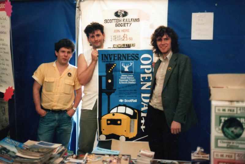 Scottish Railfans Inverness.: The Scottish Railfans sales stand at Inverness open day June 1986. Photo of Scottish Railfans Inverness.