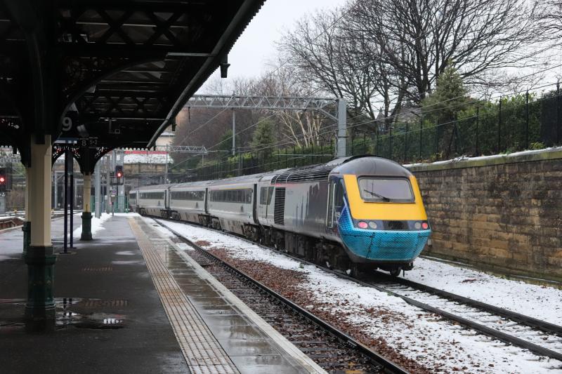 Masked 43129: 43129 on the rear of 1H13 13.33 Edinburgh to Inverness leaving Waverley on 31/12/2020. Normally the return working of 1B52. Photo of Masked 43129
