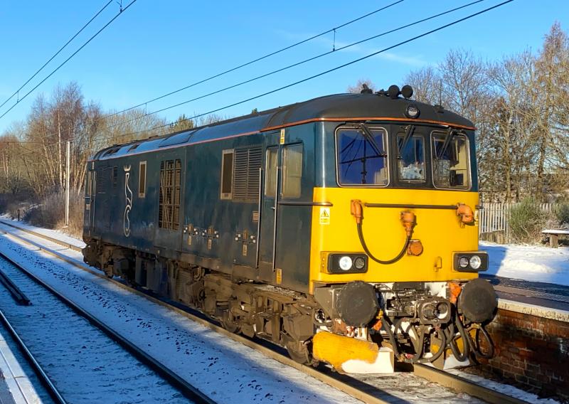 SnowED In: Caledonian Sleeper Class 73, no. 73970 operating the 0Z11 Elderslie - Midcalder Jn Photo of SnowED In