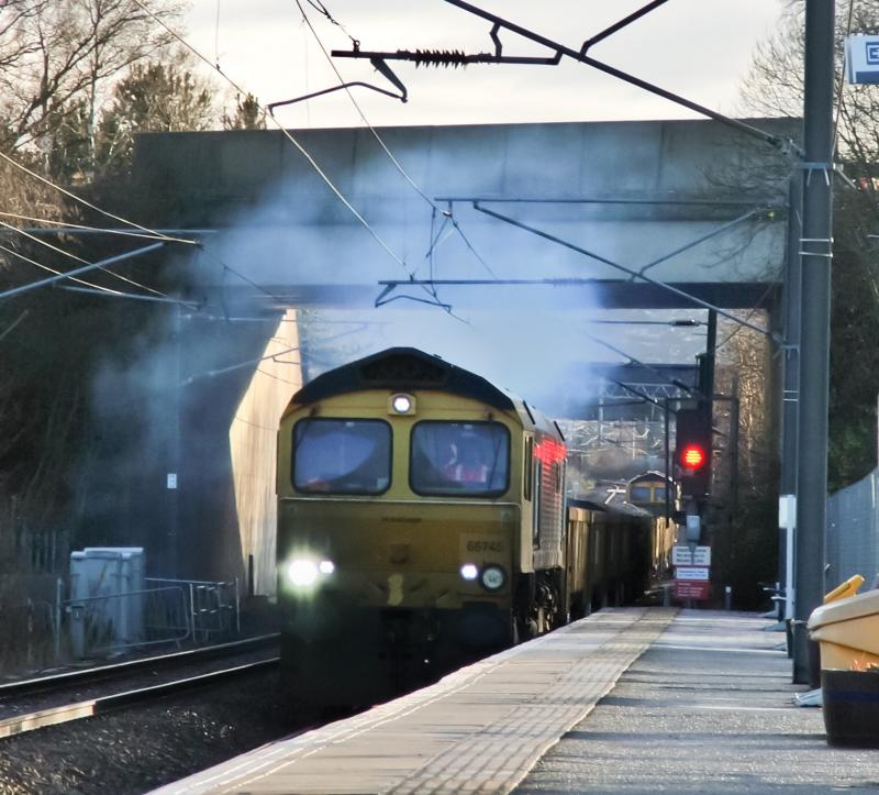 66745: 66745 tnt with 66738 with a ballast from Millerhill to Beattok? Photo of 66745