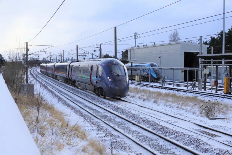 Hull Trains & TPE: 802301 on 5Z80 08.35 Tyne SS to Edinburgh passing 802202 in Craigentinny T&RSMD on 09/02/2021 Photo of Hull Trains & TPE