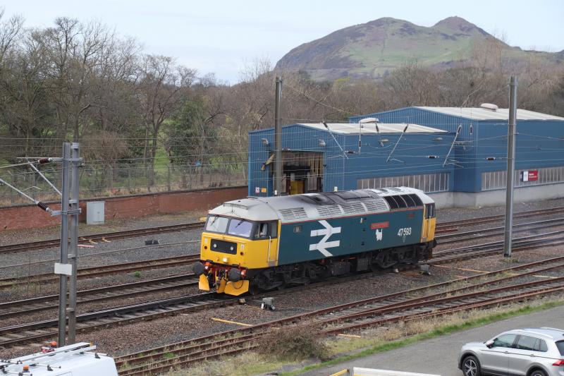 0Z39: 47593 on 0Z39 12.34 Joppa Straight to Aberdeen Ferryhill at Portobello Jct on 30/03/2021 Photo of 0Z39