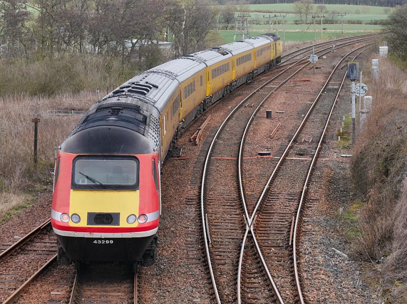 Fife NMT: 43299 brings up the rear of 1Q26 Edinburgh - Aberdeen - Slateford at Inverkeithing East Junction on 30 March 2021. Photo of Fife NMT