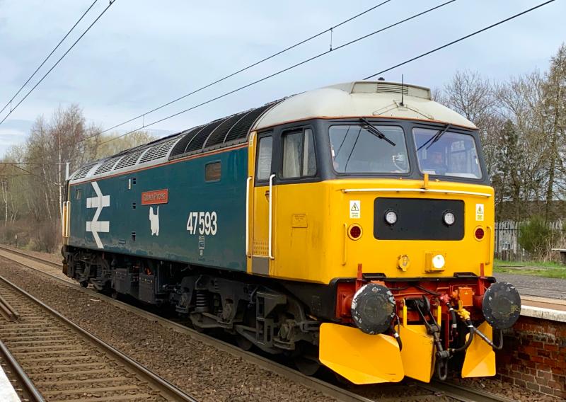 Beast in Blue: Returning home to her base in Crewe after some route learning jaunts in Scotland, LSL 47593 Photo of Beast in Blue