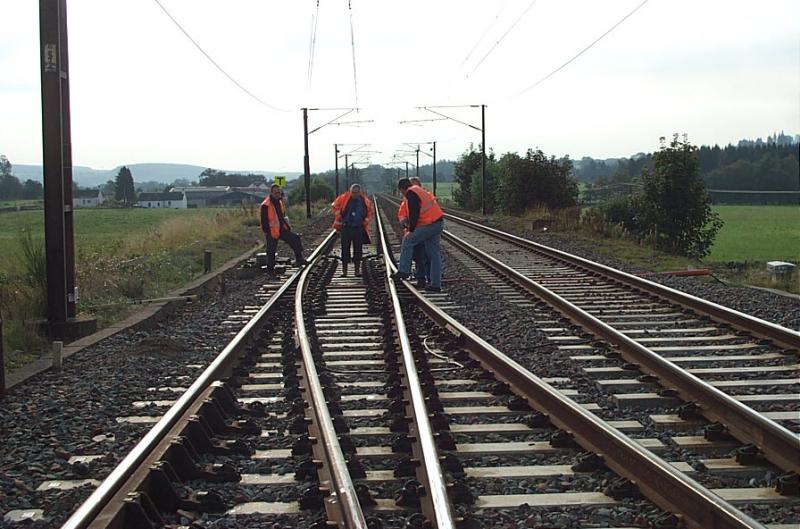 Beattock S crossover 1: Beattock South crossover post renewal in RT60 and concrete bearers. Photo of Beattock S crossover 1
