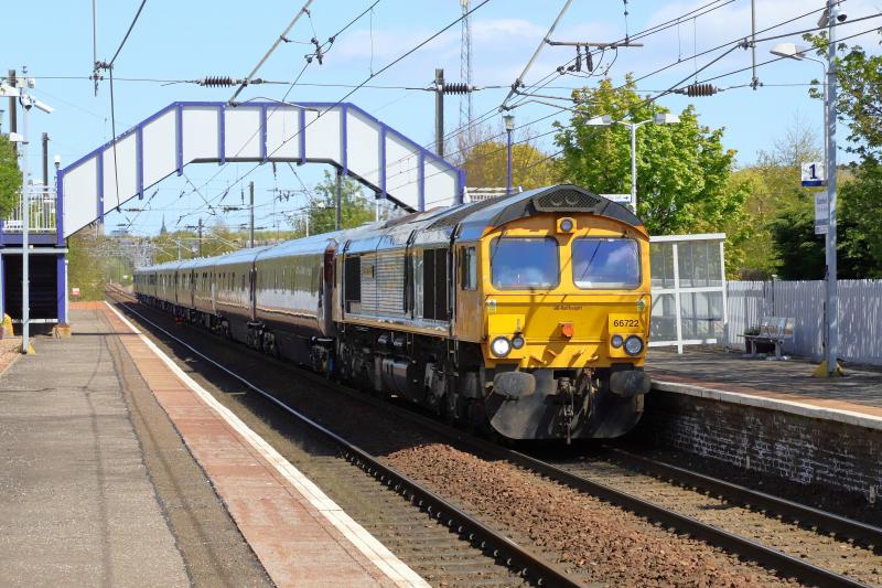 5Z78: 66722 on 5Z78 10.28 Hamilton to Hamilton at Slateford on 30/04/2021 unfortunately the Sun was out. Photo of 5Z78