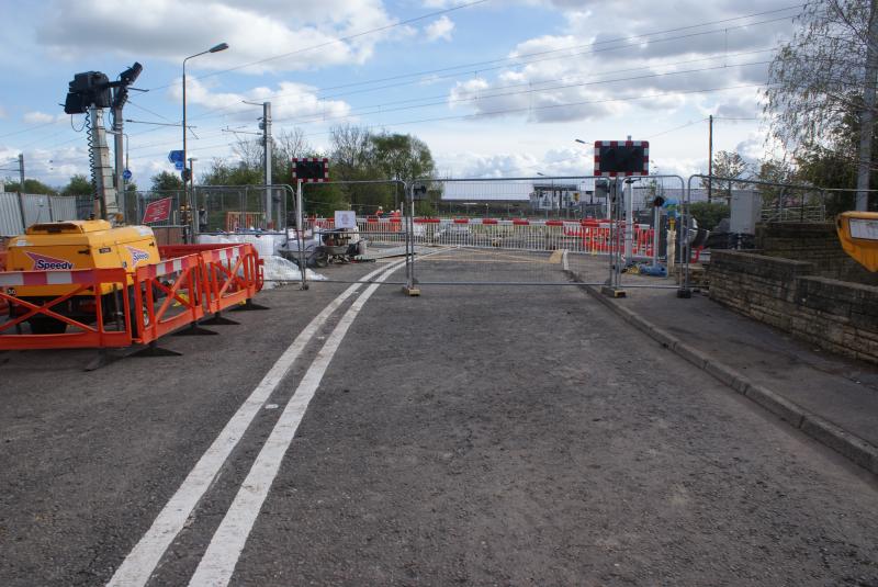 Upgraded Cornton MCB-OB Level Crossing: Upgraded Cornton MCB-OB Level Crossing with its barriers fitted but still being worked on. 04.05.21 Photo of Upgraded Cornton MCB-OB Level Crossing