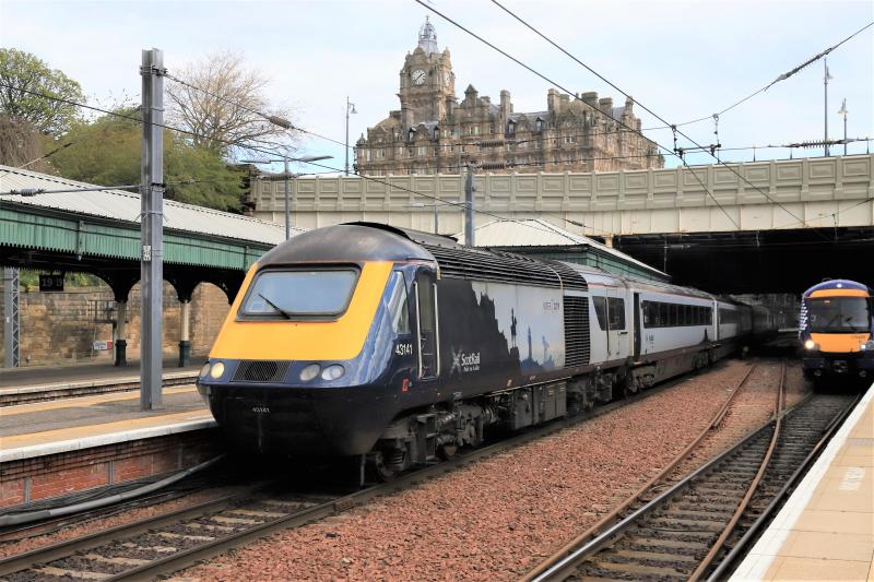 1H13: 43141 + 43181 on 1H13 13.33 Edinburgh to Inverness leaving Plat 17 Edinburgh Waverley on 07/05/2021 Photo of 1H13