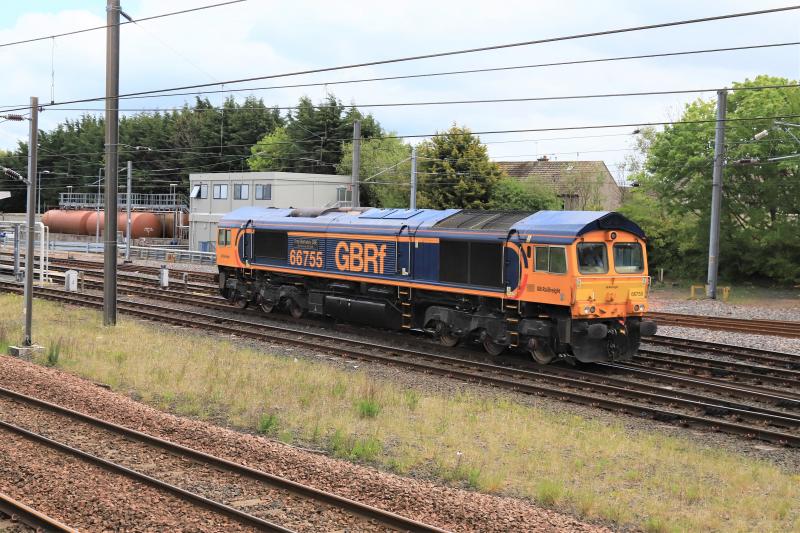 0B16: 66755 leaving Craigentinny on 0B16 14.43 Craigentinny T & RSMD to Aberdeen Clayhills Car MD on 23/05/2021. Photo of 0B16
