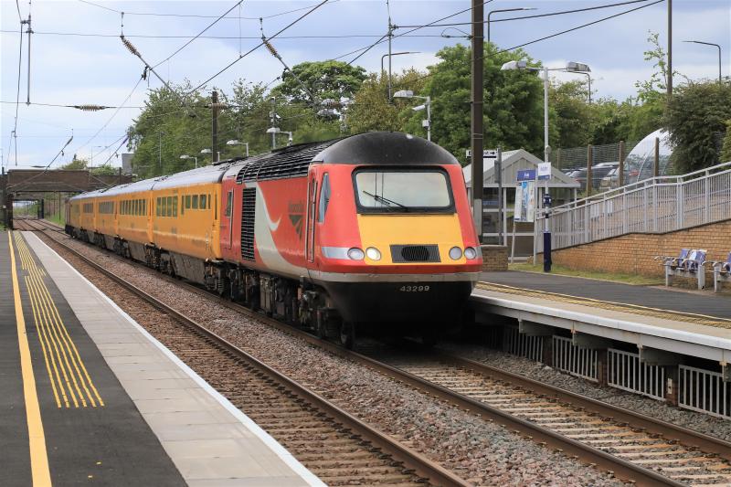 1Q24: 43299 + 43290 on 1Q24 10.33 Heaton T & RSMD to Newcastle via Glasgow Queen Street at Wallyford on 24/05/2021. Photo of 1Q24