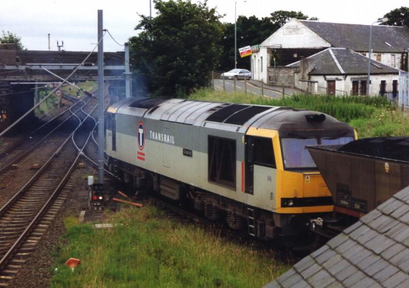 Departing for Yorkshire: 60084 CROSS FELL heading out of Falkland Yard in July 1999 with a train for Drax. Photo of Departing for Yorkshire