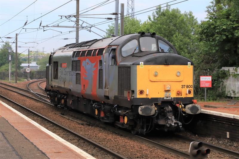 Cassiopeia: 37800 Cassiopeia on 0S08 10.17 Derby RTC to Kilmarnock Bonnyton Depot passing Slateford at speed on 30/05/2021 Photo of Cassiopeia