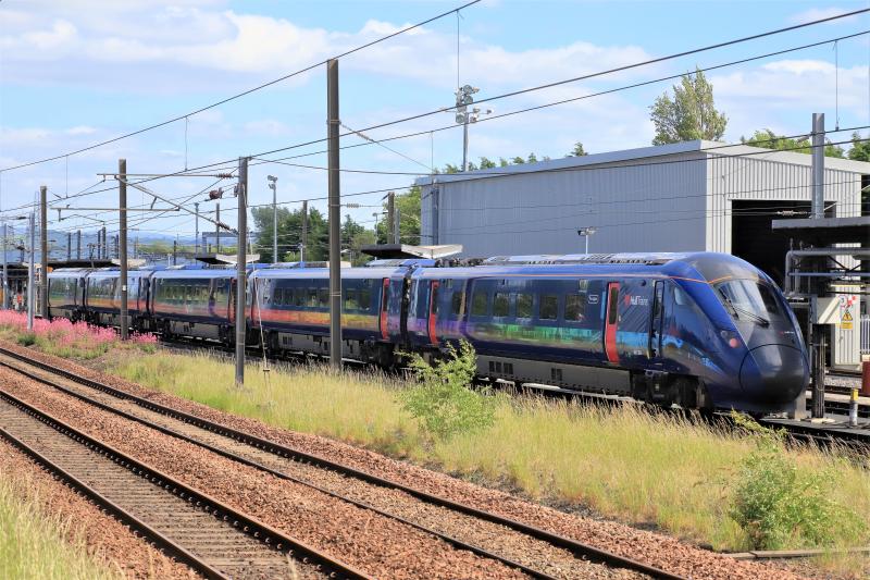 5S93: 5S93 802304 arriving at Craigentinny on 5S93 15.19 Edinburgh to Craigentinny on 12/06/2021. It later reurned to Doncaster. 1st visit of a Hull trains Unit Photo of 5S93