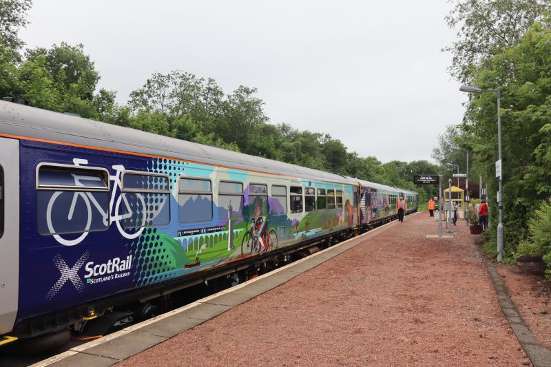 Test Train: 3 x 153's @ Connel: Test train today at Connel consisted of 153380 + 153373 + 153377 attached at the back to 156492 (out of shot). Photo of Test Train: 3 x 153's @ Connel