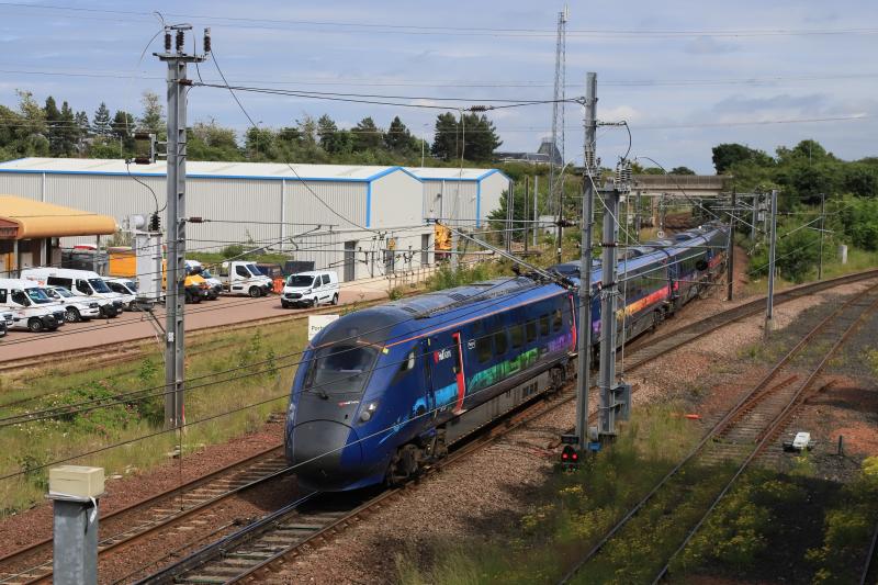 5S93: 802303 on 5S93 10.45 Kings Cross to Edinburgh at Portobello Jct on 23/06/2021. The last Paragon to appear in Edinburgh Photo of 5S93