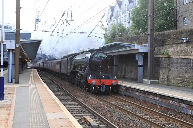 1Z80: 60103 on 1Z80 09.19 Einburgh to Carlisle passing through Haymarket on 27/06/2021. Plenty of smoke and Steam. Photo of 1Z80