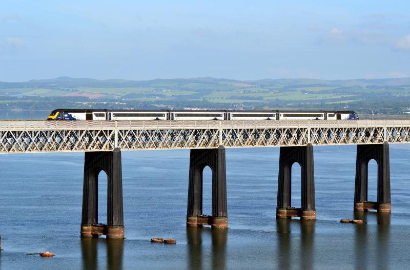 1A45 Tay Bridge: 43033 leads with recently named 43134 head for the High Girders working 1A45 0727 Edinburgh to Aberdeen.
1st July 2021 Photo of 1A45 Tay Bridge