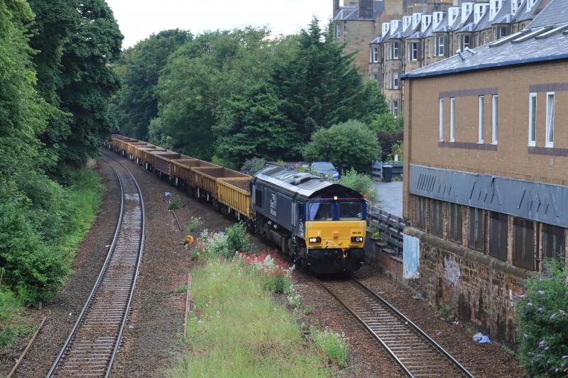 6K02: 66108 in DRS livery on 6K02 13.58 Cowlairs East Jct to Millerhill S.S. at the site of Newington Station on 11/07/2021 Photo of 6K02