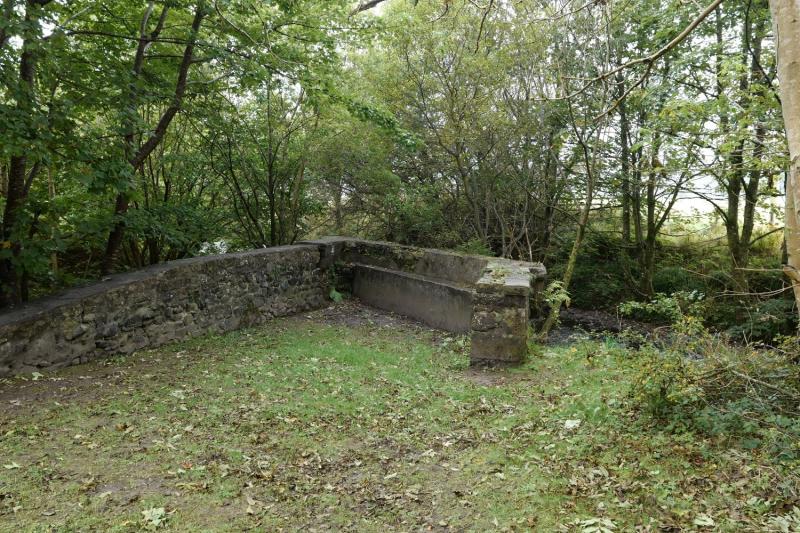 Moffat railway remains: Bridge abutment at the west end of Station park, crossing the river Annan Photo of Moffat railway remains
