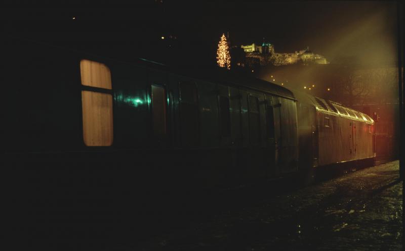 Heading home for Hogmanay?: 47268 on the overnight Edinburgh-Inverness stands in frozen slush on 28 December 1981 Photo of Heading home for Hogmanay?