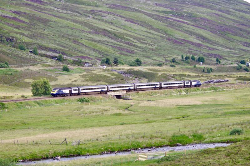 43026 & 43146: 43026 & 43146 1B44 Inverness to Edinburgh at Falls of Trium. 20July21. Photo of 43026 & 43146