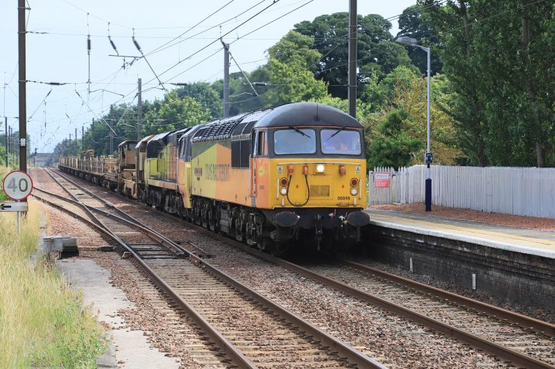6S31: 56049 + 70806 on 6S31 04.49 Doncaster Up Decoy to Millerhill S.S. approaching Prestonpans on 23/07/2021 Photo of 6S31