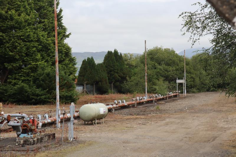 Connel Oil Depot - Trackwork Removed: Picture taken today. Work all completed with everything gone apart from a SES Rail RR Crane. All that is left are the oil receiving connections and lines. Photo of Connel Oil Depot - Trackwork Removed