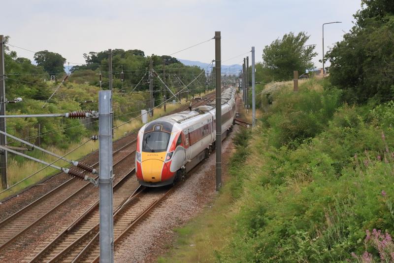 5Q61: 801228 on 5Q61 11.36 Doncaster Carr IEP Depot to Prestonpans Loop entering Prestonpans Loop from the East on 04/08/2021 Photo of 5Q61