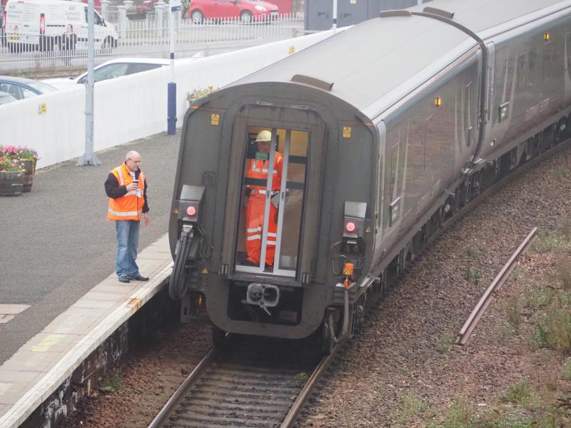 Preparations: Preparations being made for 5A25 to propell from Cupar to Ladybank - 15 Sept 2021 Photo of Preparations