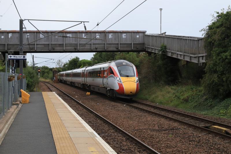 Double Diversion for 1W05: 800105 on 1W05 08.30 Leeds to Aberdeen passing Brunstane Station on 19/09/2021 Photo of Double Diversion for 1W05