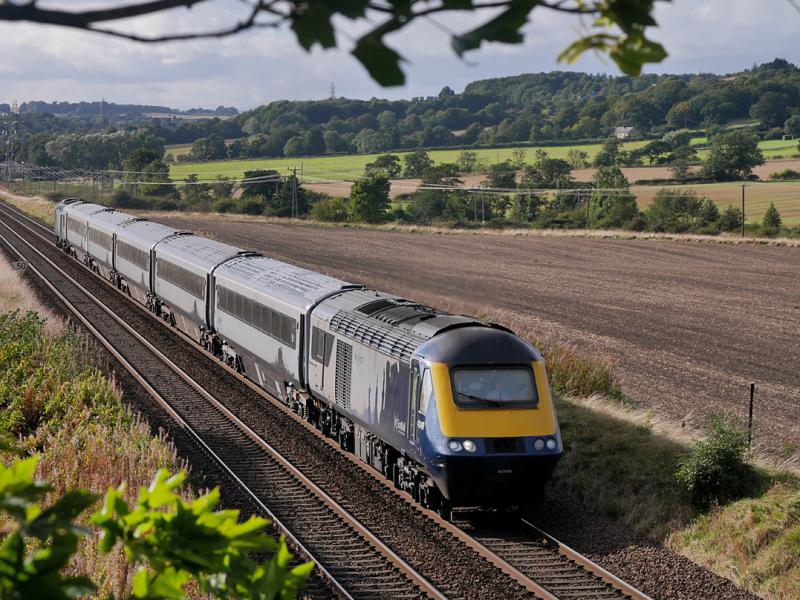 Fife fiver: The 15.30 from Edinburgh to Aberdeen, powered by 43149 and 43003, nears Dalgety Bay on 27 September 2021, the first day of five-car sets in passenger service. Photo of Fife fiver